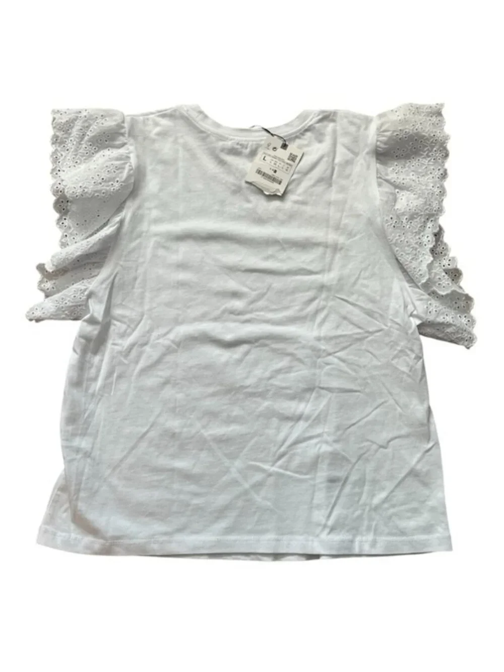 Eyelet Ruffled T-Shirt - Picture 2 of 4